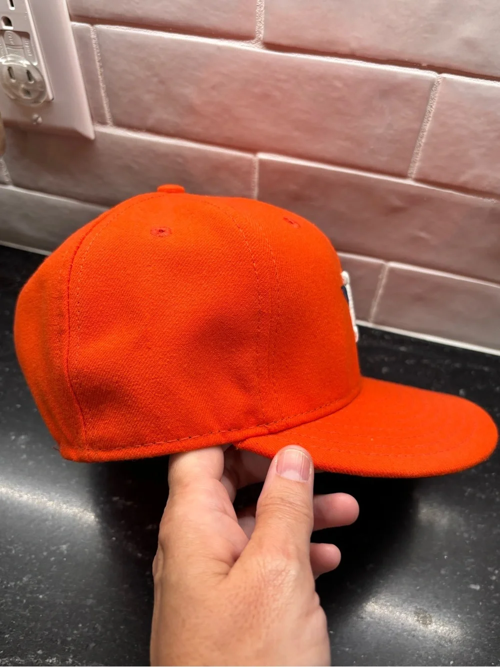 New Era 59FIFTY Houston Astros Size 7 1/8 Orange Fitted MLB On-Field Hat Basebal